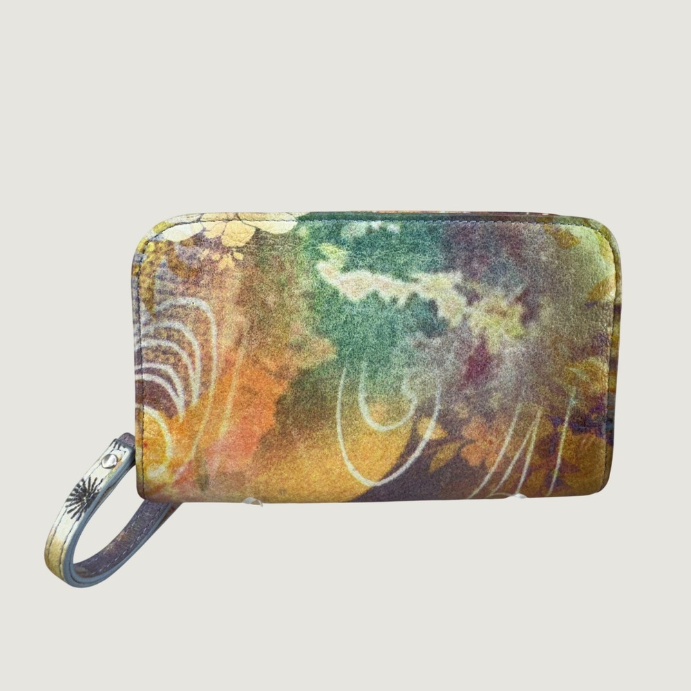Hobo The Original Wristlet Wallet OS Multicolor Fantasy Floral Leather Boho